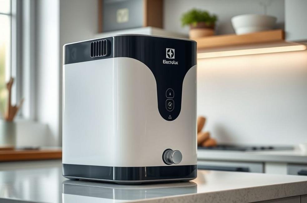 Purificador de água Electrolux em uma cozinha moderna