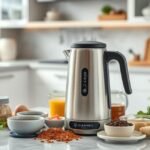 Bule térmico moderno em uma cozinha.