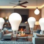 Espaço de vida com lâmpadas smart.