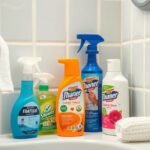 Banheiro organizado e limpo com desodorizadores.