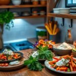 Uma estação de café caseira com cafeteira elétrica e ambiente acolhedor.