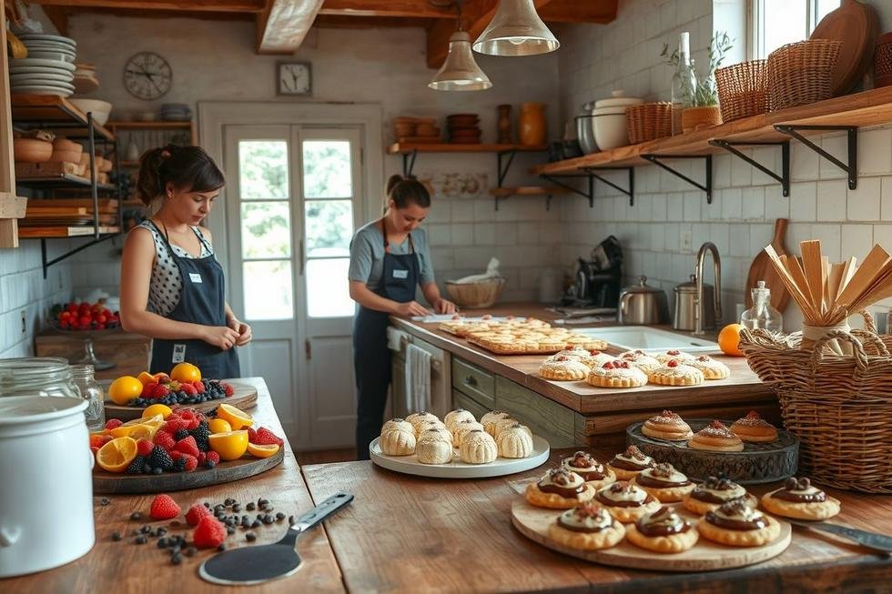 Apresentação de doces assados com espátula prática ao lado.