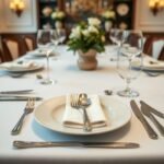 Imagem de uma mesa posta com faqueiro Tramontina.