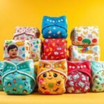 Diferentes designs de fraldas Turma da Mônica, destacando a qualidade e diversão.