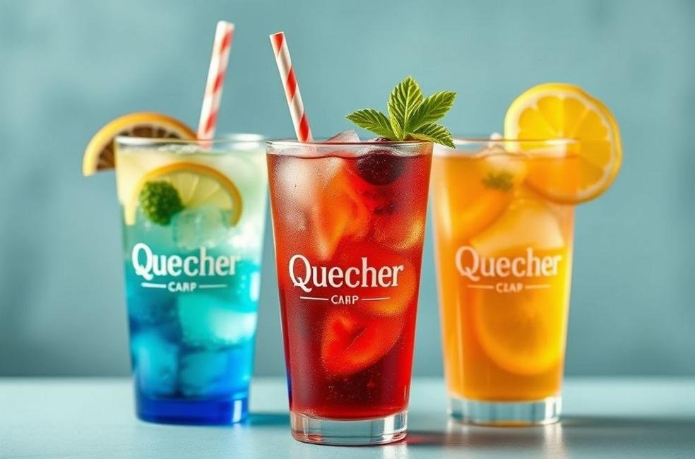 Copo Quencher com bebidas refrescantes