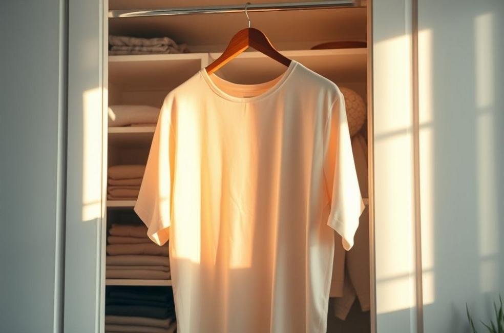 Roupa alisada e bem cuidada após vaporizar.